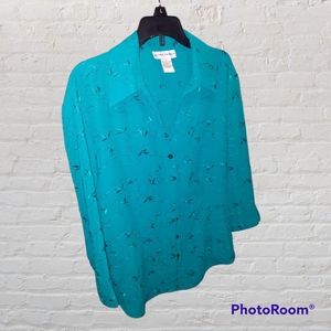 Michele Michele blouse teal size small
